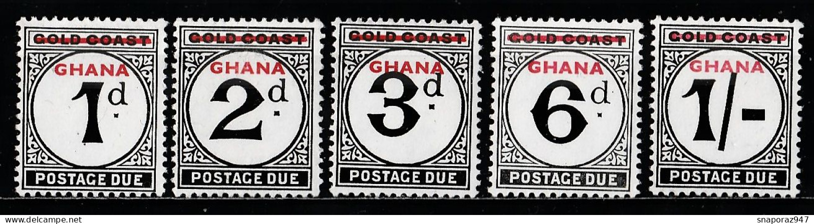 1958 Timbre Taxe Set MNH** Ta6 - Ghana (1957-...)