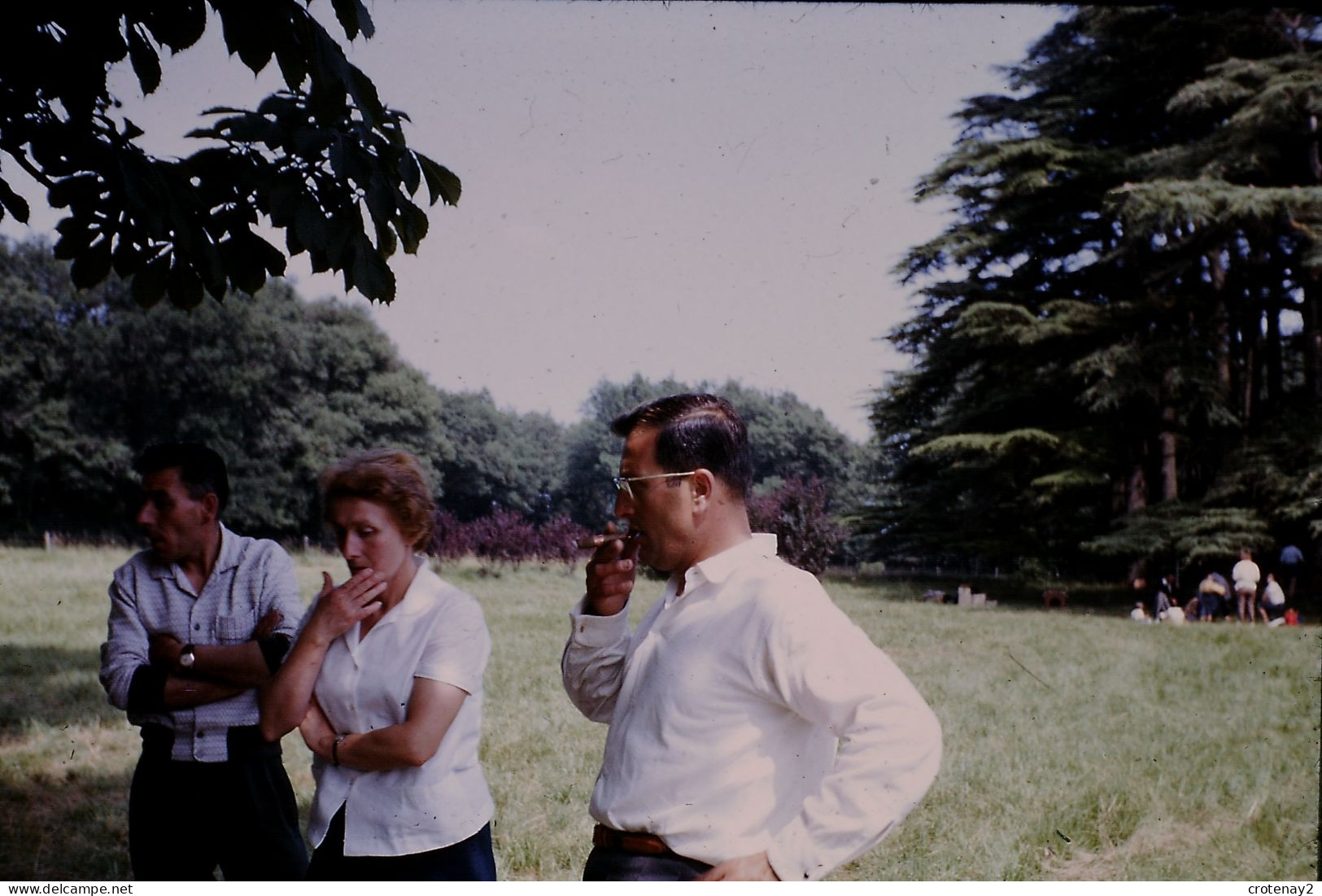 Photo Diapo Diapositive Slide à Situer FAMILLE Homme Avec Cigare En 1963 VOIR ZOOM - Diapositives