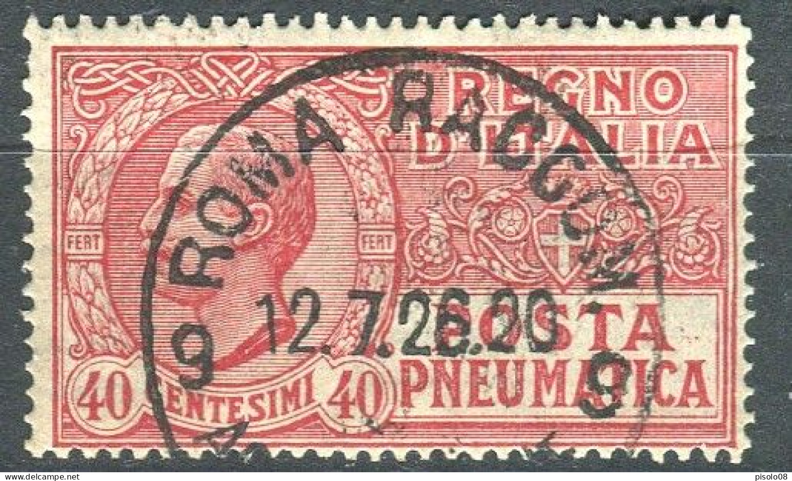 REGNO 1925  POSTA PNEUMATICA 40 C.  USATA - Correo Neumático