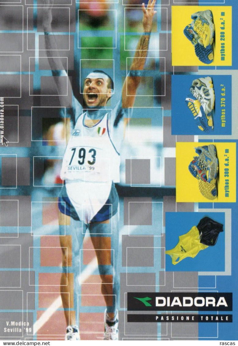 CLA - ATHLETISME - CPM - PHOTO DE LA MEDAILLE D'ARGENT ITALIEN DU MARATHON 1999 A SEVILLE VINCENZO MODICA - PUB DIADORA - Atletica