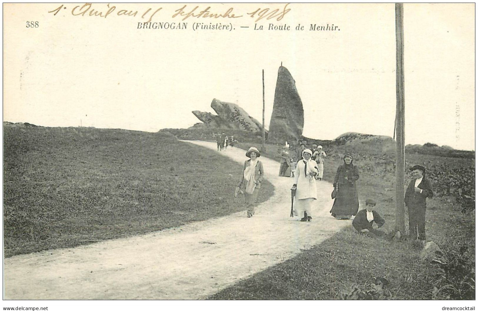 29 BRIGNOGNAN. Route Du Menhir 1918. Carte Verso Vierge - Brignogan-Plage