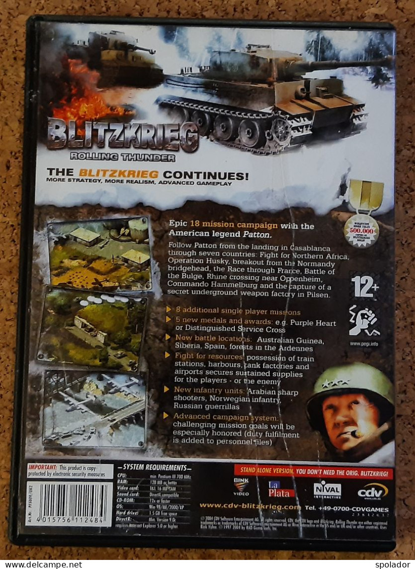 Blitzkrieg Rolling Thunder-PC CD-ROM-PC Game-2 Discs-2004-12+ - Giochi PC
