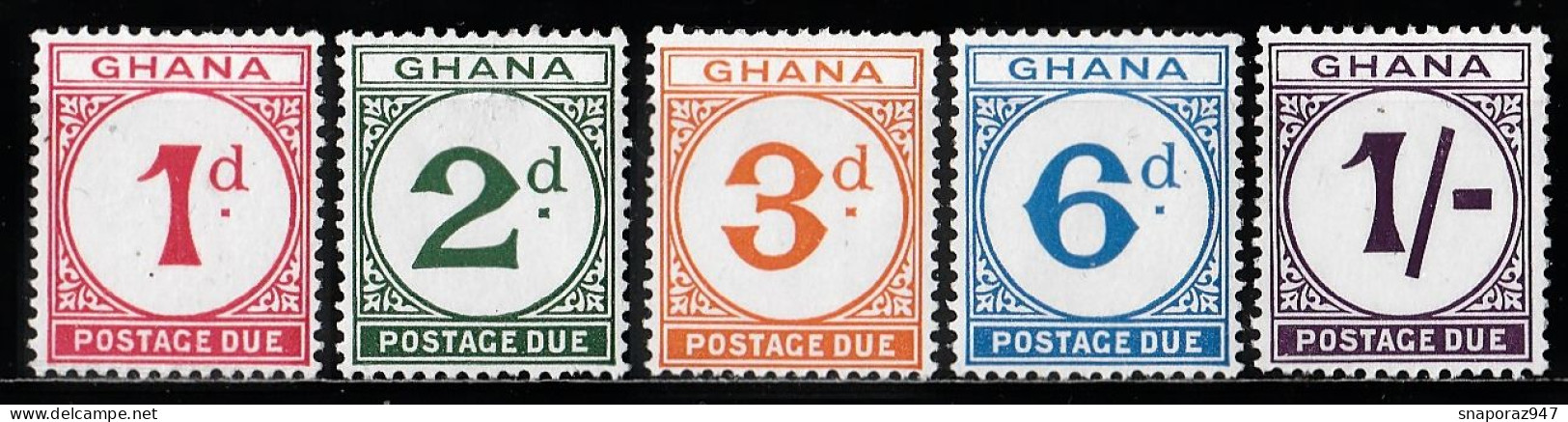 1958 GhanaTimbre Taxe Set MNH** Ta6 - Ghana (1957-...)