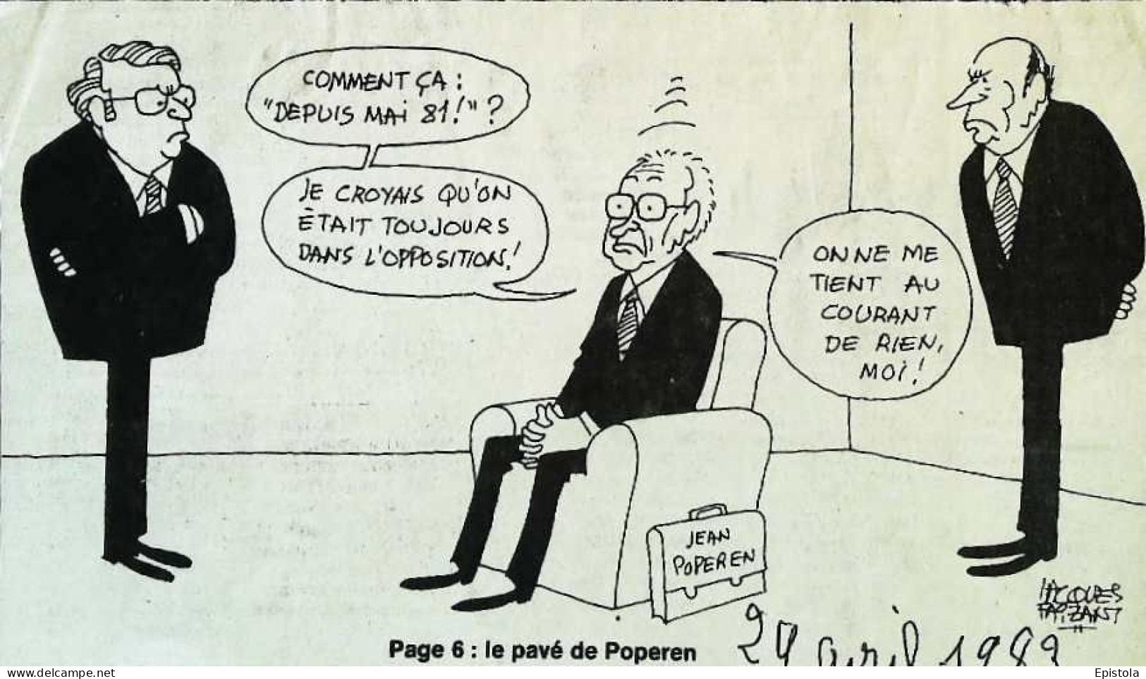 ► Coupure De Presse  Quotidien Le Figaro Jacques Faisant 1983  Le Pavé De Poperen - Desde 1950