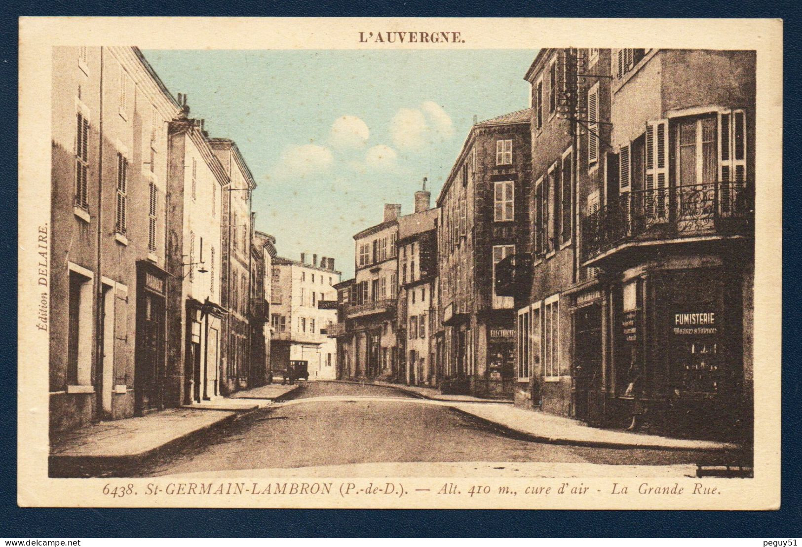 63.  St. Germain-Lambron. La Grande Rue. Fumisterie. Electricité. Coiffeur. - Saint Germain Lembron