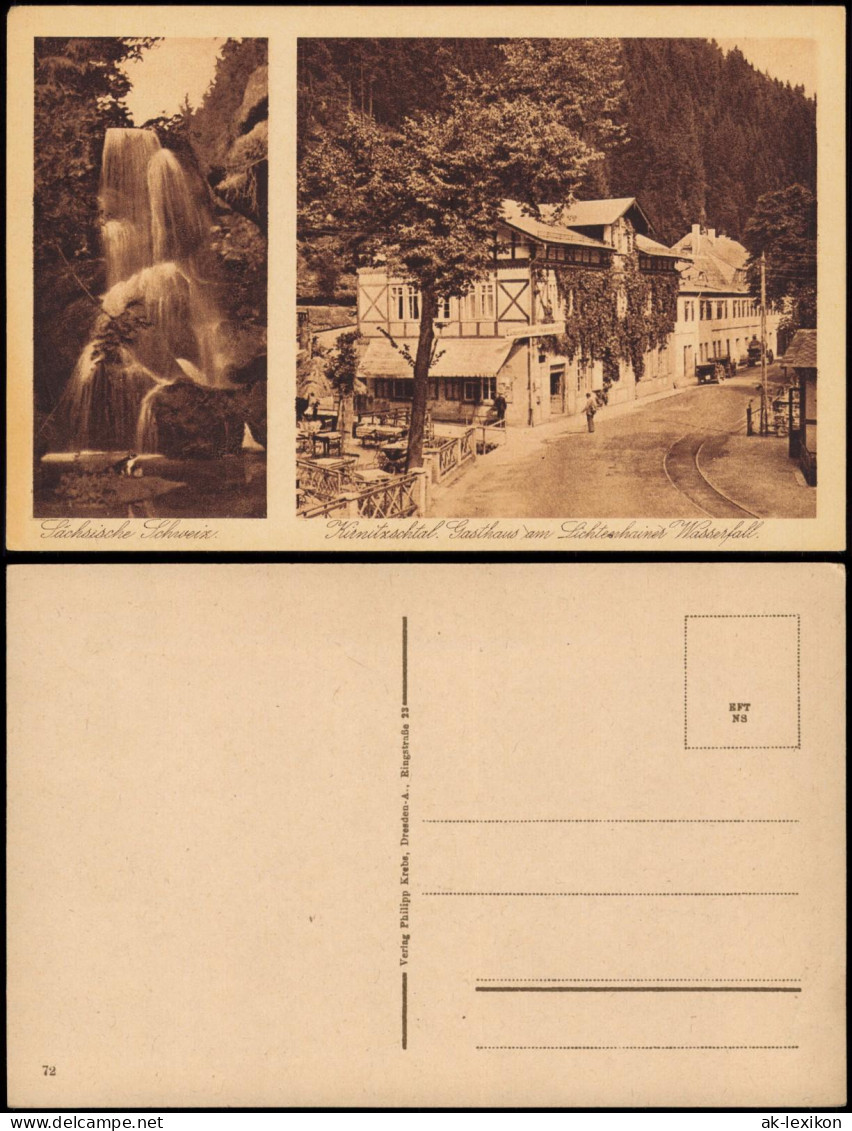 Lichtenhain-Sebnitz 2B Kurnitzschtal Gasthaus Am Lichteshainer Wasserfall. 1928 - Kirnitzschtal