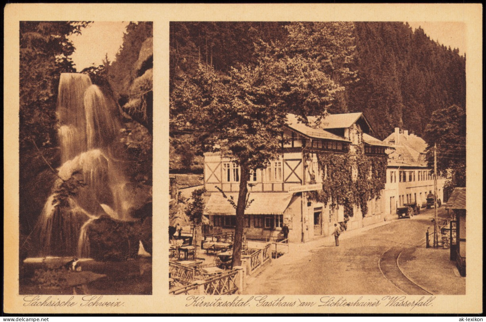Lichtenhain-Sebnitz 2B Kurnitzschtal Gasthaus Am Lichteshainer Wasserfall. 1928 - Kirnitzschtal