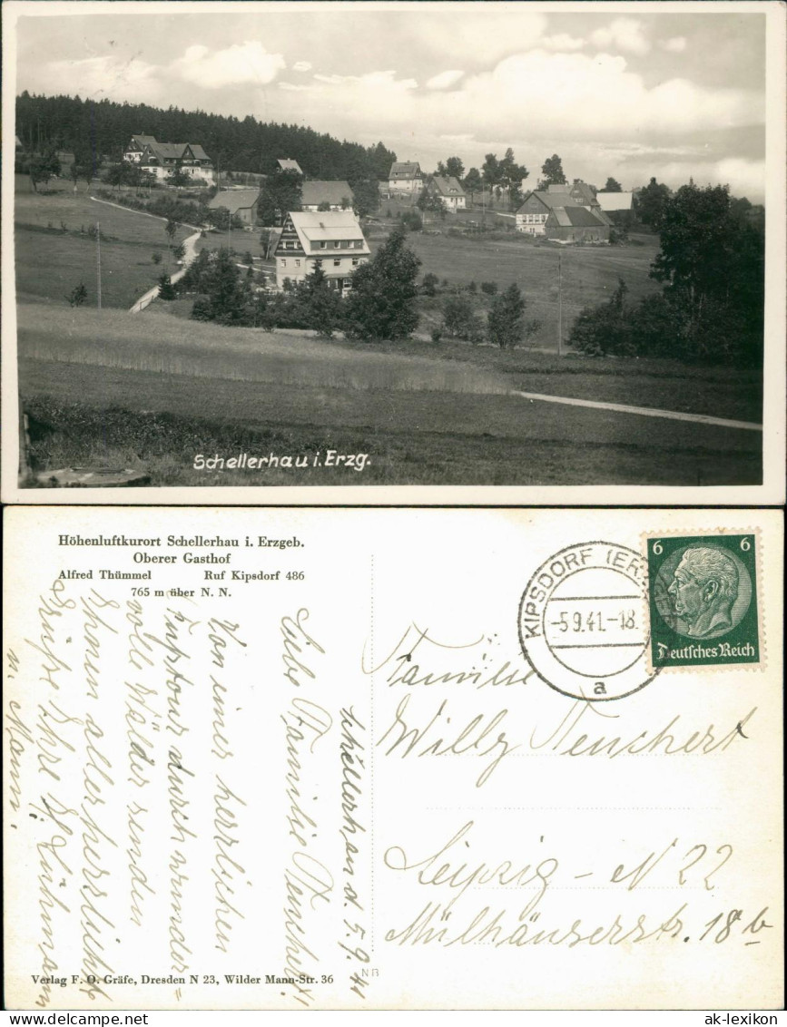 Schellerhau-Altenberg (Erzgebirge) Panorama  Mit Oberer Gasthof  Thümmel 1941 - Schellerhau