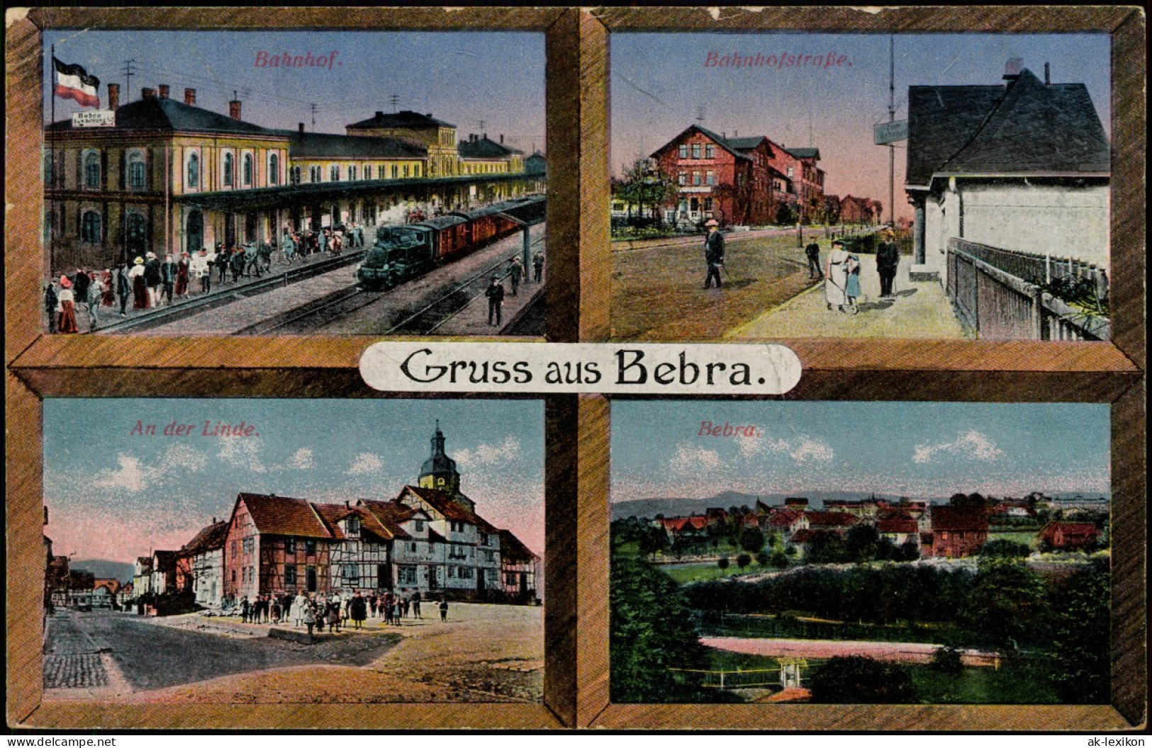 Ansichtskarte Bebra Bahnhof, Bahnhofstraße, An Der Linde 1918 Feldpost Oberhaun - Bebra