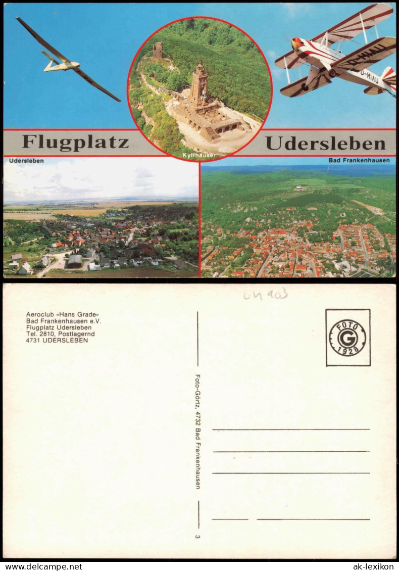 Udersleben-Bad Frankenhausen Flugplatz Mehrbildkarte Mit Luftaufnahmen 1980 - Bad Frankenhausen