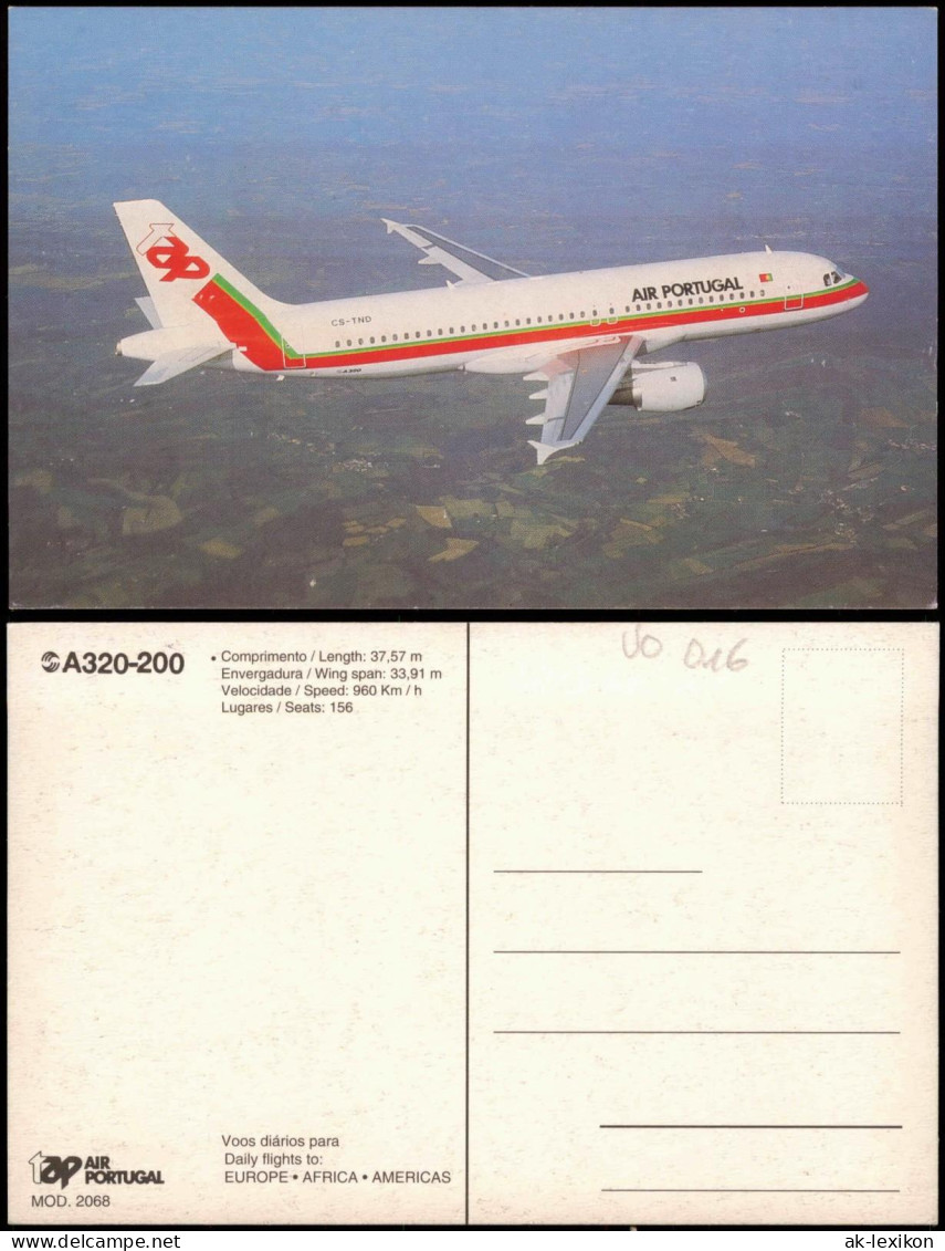 Ansichtskarte  Flugzeug Airplane Avion Tap AIR PORTUGAL A320-200 1980 - 1946-....: Moderne