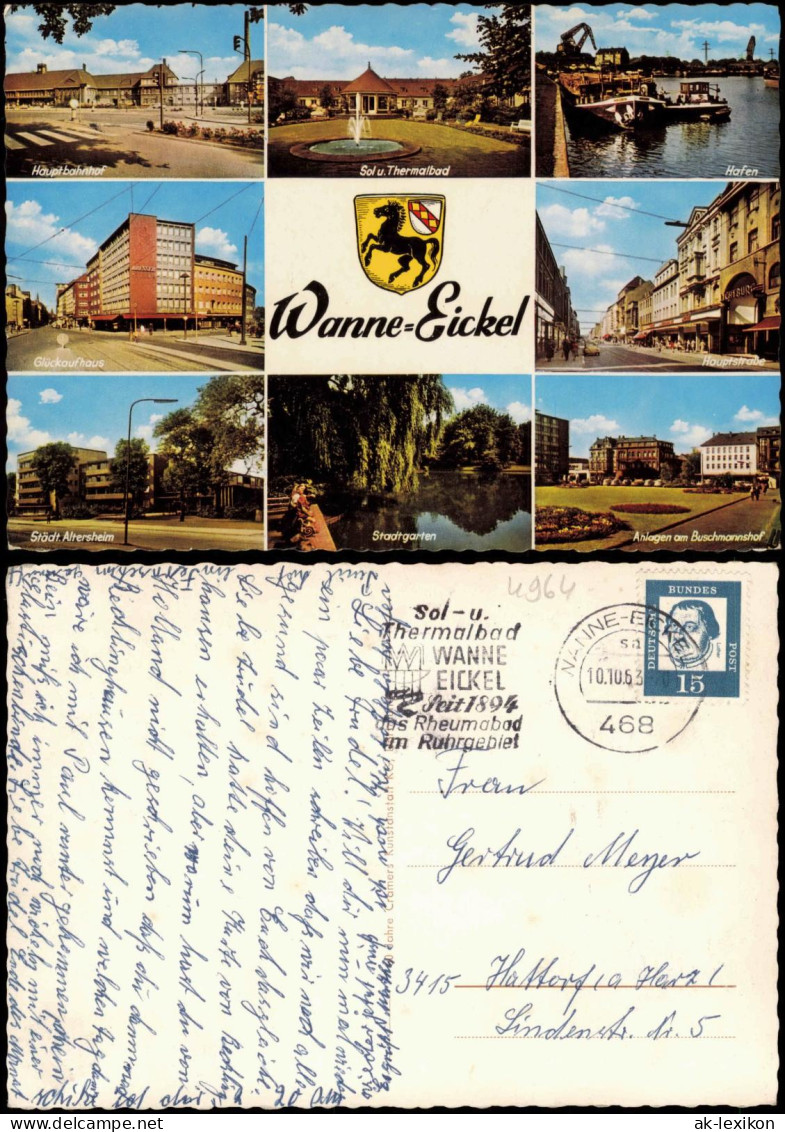 Wanne Eickel-Herne   Mit Bahnhof, Hafen, Glückaufhaus, Altersheim Uvm. 1963 - Herne