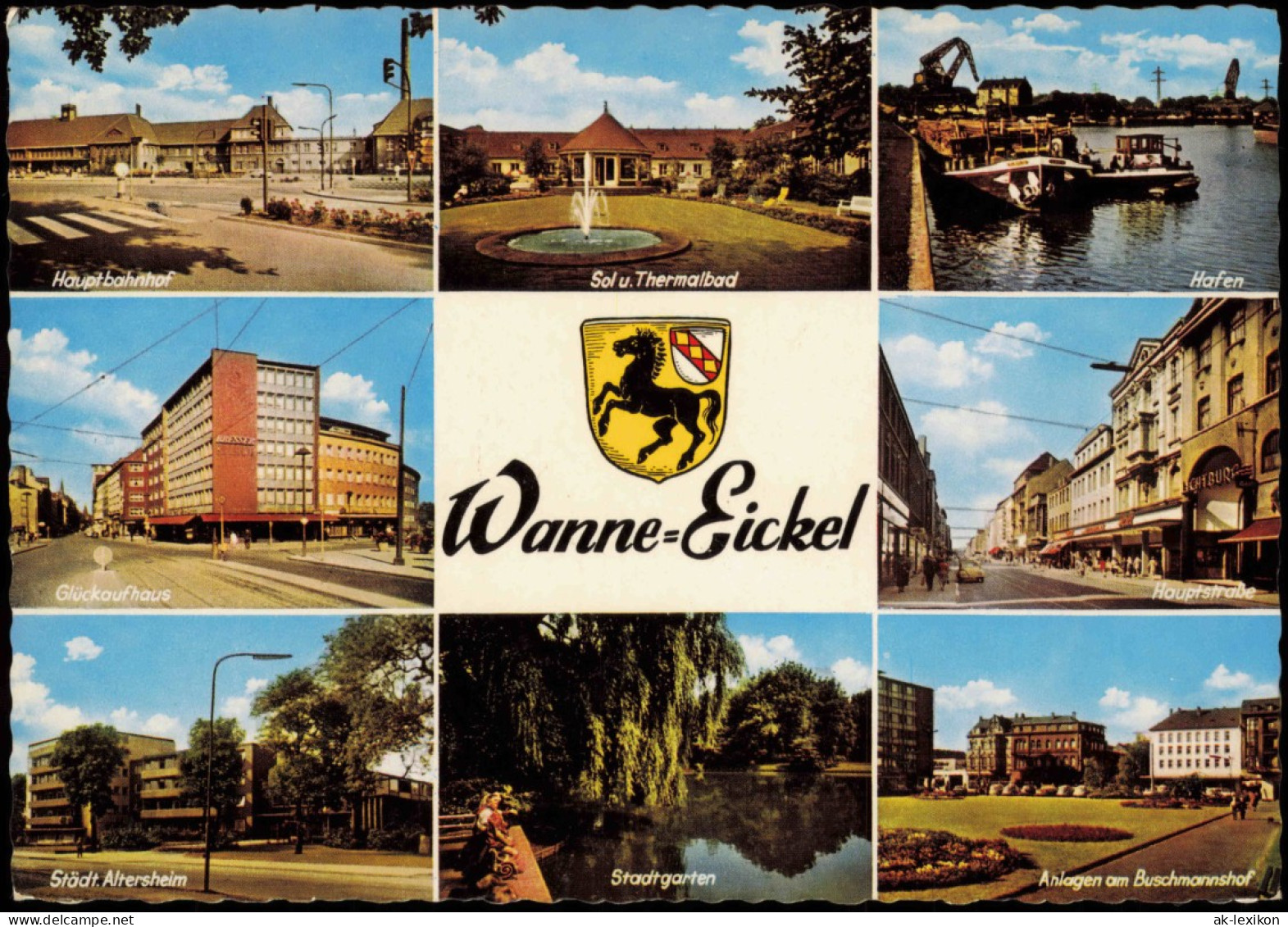 Wanne Eickel-Herne   Mit Bahnhof, Hafen, Glückaufhaus, Altersheim Uvm. 1963 - Herne