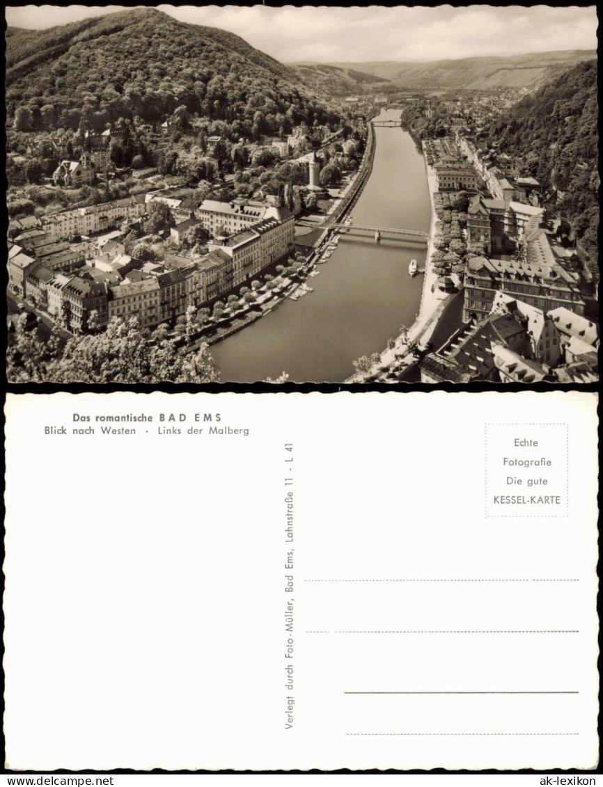 Ansichtskarte Bad Ems Blick Nach Westen. Links Der Malberg 1961 - Bad Ems