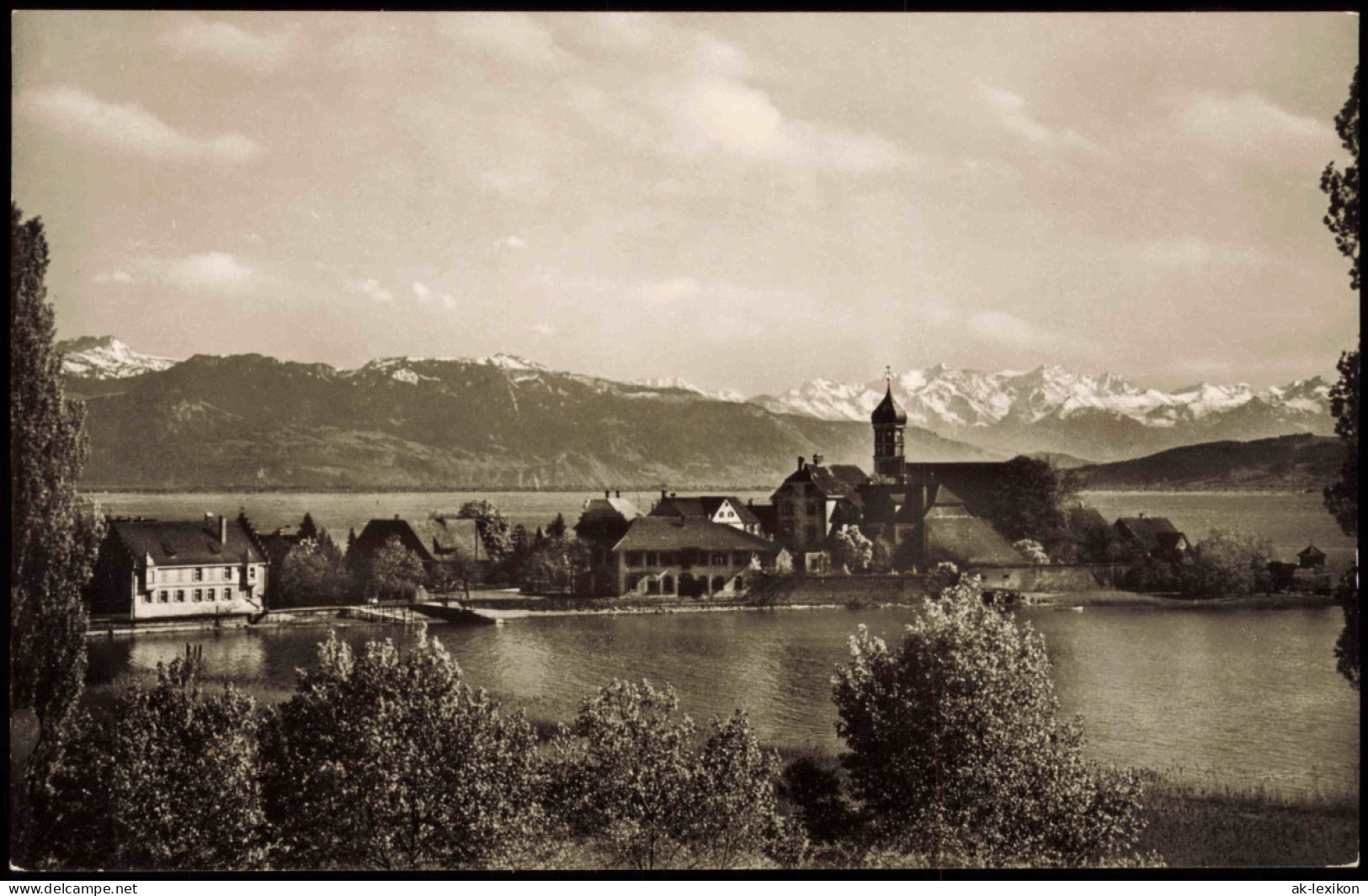 Wasserburg Am Bodensee Panorama-Ansicht Blick Gegen Schweizer Alpen 1960 - Wasserburg A. Bodensee