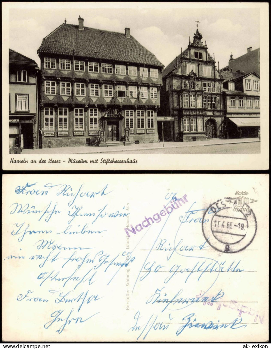 Ansichtskarte Hameln Museum Mit Stiftsherrenhaus 1965  Gel. Nachgebühr - Hameln (Pyrmont)