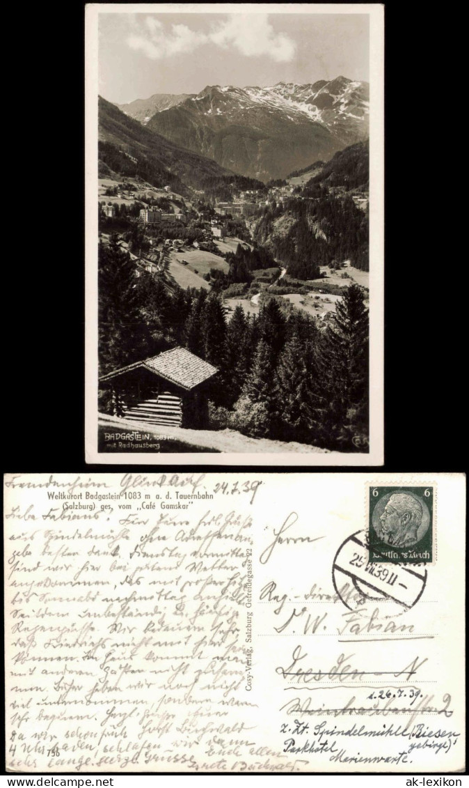 Ansichtskarte Bad Gastein Stadtblick 1939 - Bad Gastein