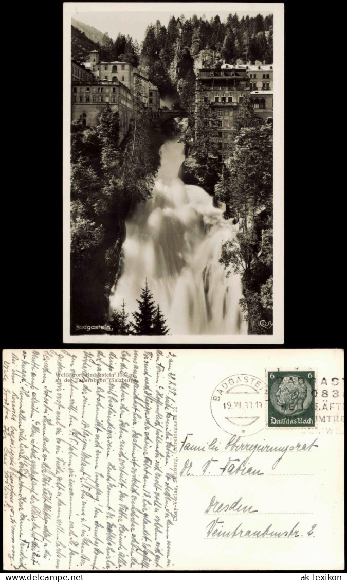 Ansichtskarte Bad Gastein Wasserfall - Hotels 1939 - Bad Gastein