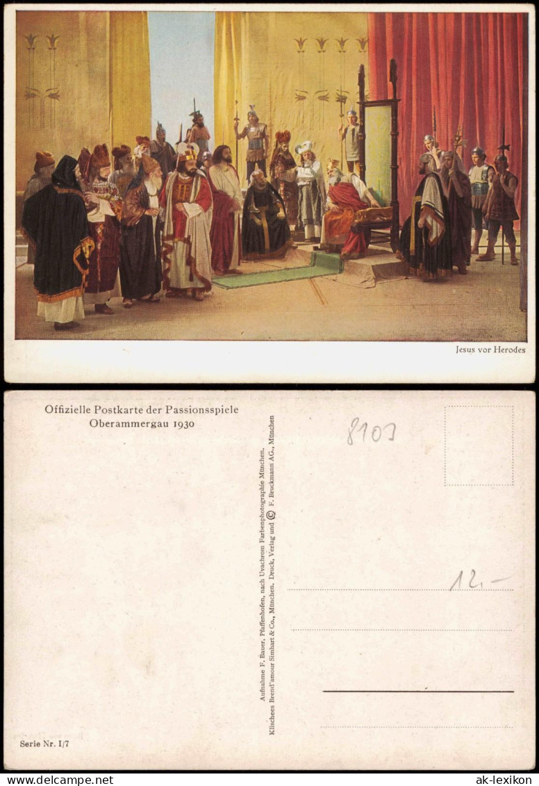 Oberammergau Passionsspiele Künstlerkarte Jesus Vor Herodes 1930 - Oberammergau