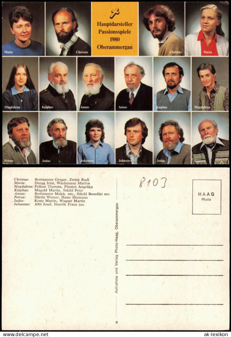 Ansichtskarte Oberammergau Passionsspiele Mehrbild Hauptdarstellung 1980 - Oberammergau