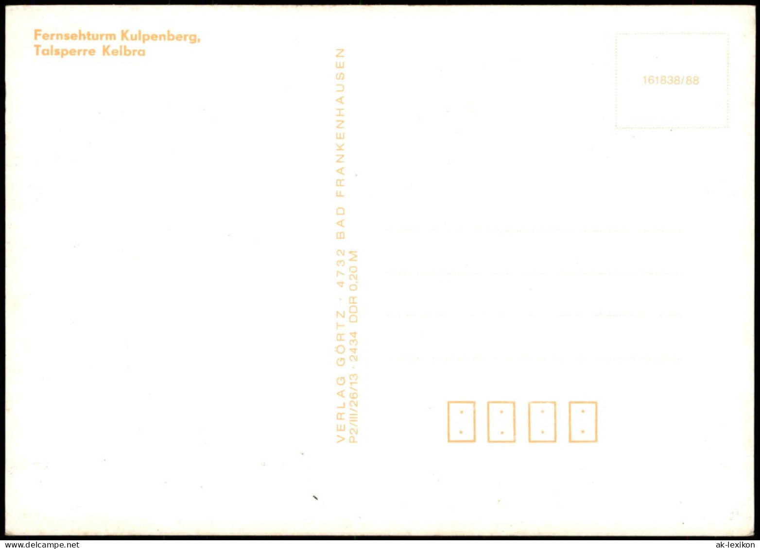 Steinthaleben-Kyffhäuserland Kulpenberg - Fernsehturm - 3 Bild 1988 - Kyffhaeuser