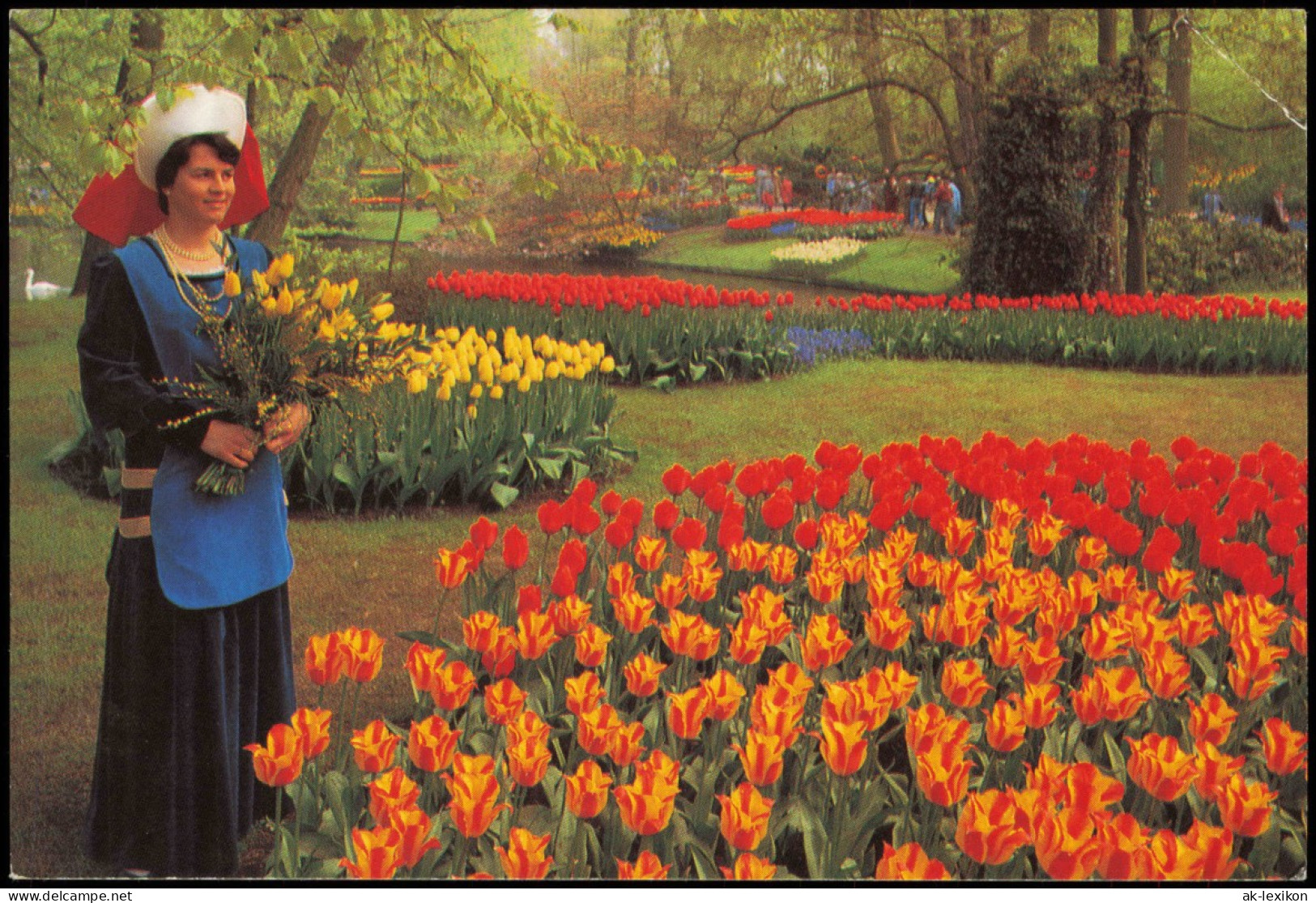 Postkaart Lisse Ortsansicht Blumenmeer KEUKENHOF LISSE-HOLLAND 1985 - Lisse