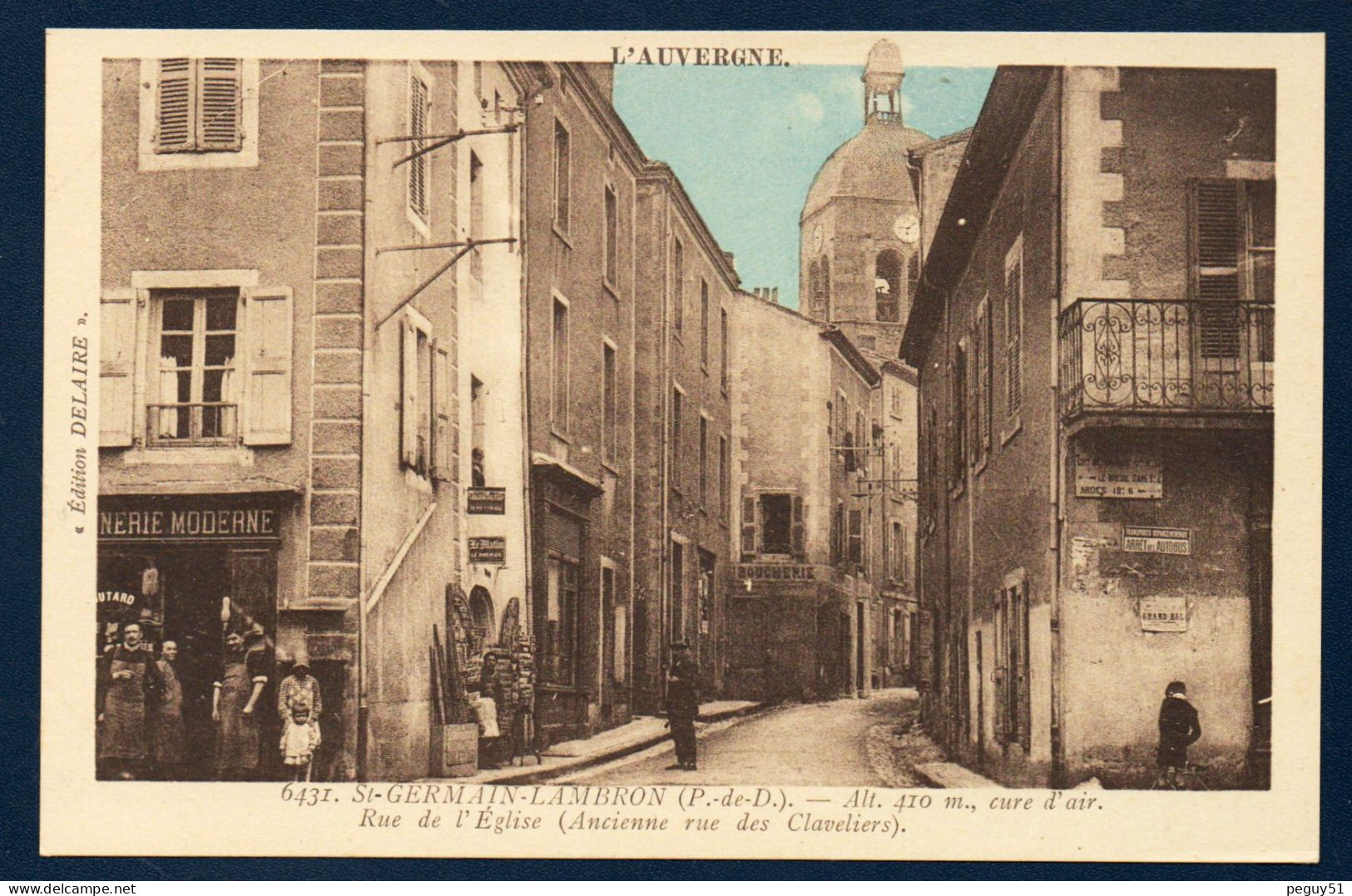 63. St. Germain-Lambron. Rue De L'Eglise. Cordonnerie Moderne, Magasin De La Presse, Boucherie. - Saint Germain Lembron