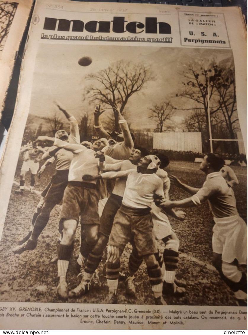 MATCH 37/RUGBY PERPIGNAN GRENOBLE/ / ROANNE BEGLES / LEZIGNAN THUIR - 1900 - 1949