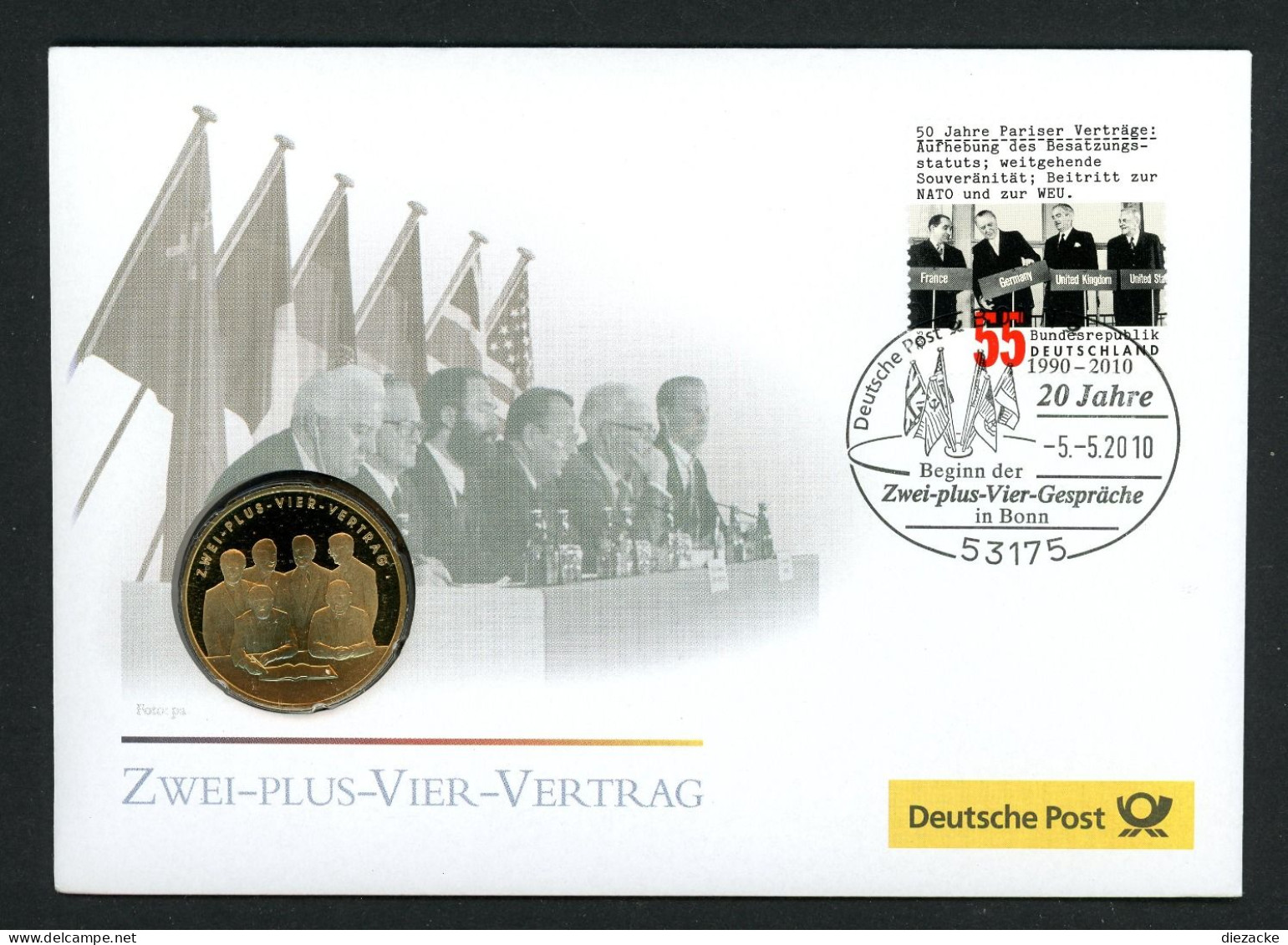 BRD 2010 Tombak Medaille "Zwei-Plus-Vier-Vertag" Im Numisbrief PP (M4634 - Ohne Zuordnung