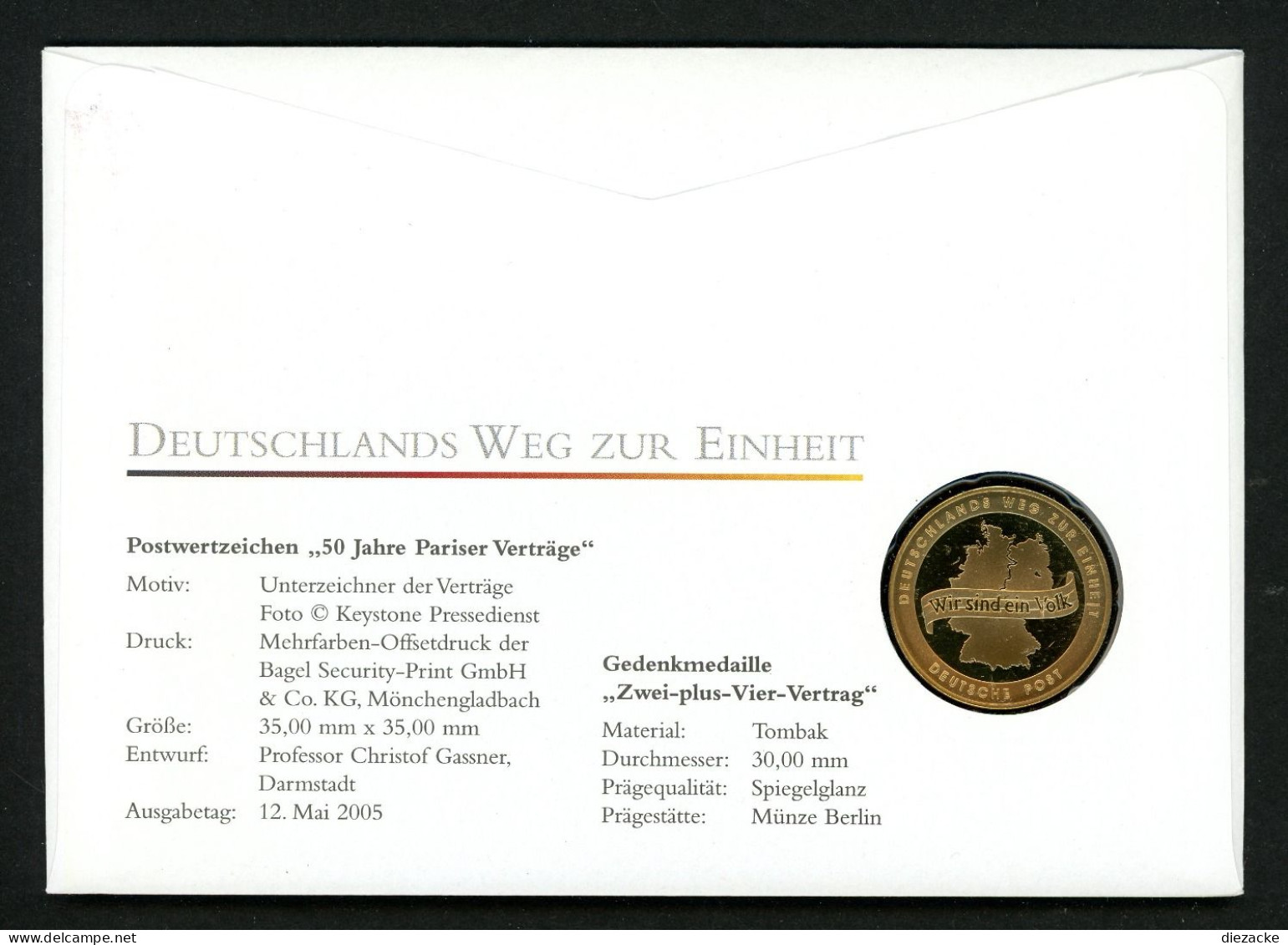 BRD 2010 Tombak Medaille "Zwei-Plus-Vier-Vertag" Im Numisbrief PP (M4634 - Unclassified