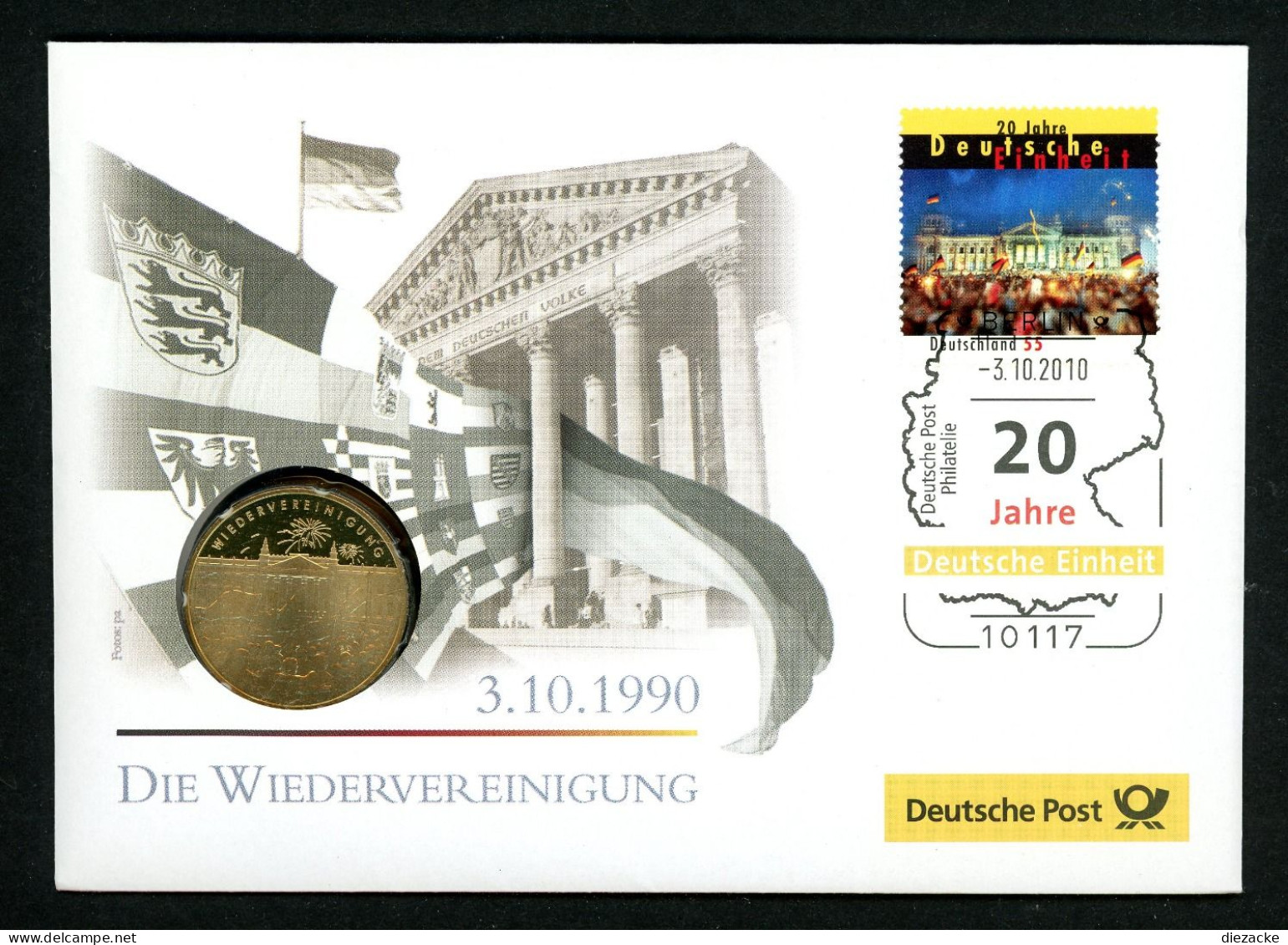 BRD 2010 Tombak Medaille "Die Wiedervereinigung" Im Numisbrief PP (M4639 - Non Classés