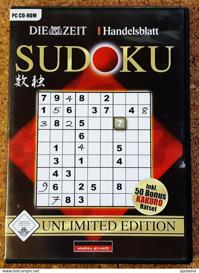 SUDOKU-PC CD ROM-Game-Unlimited Edition-2006 - PC-games