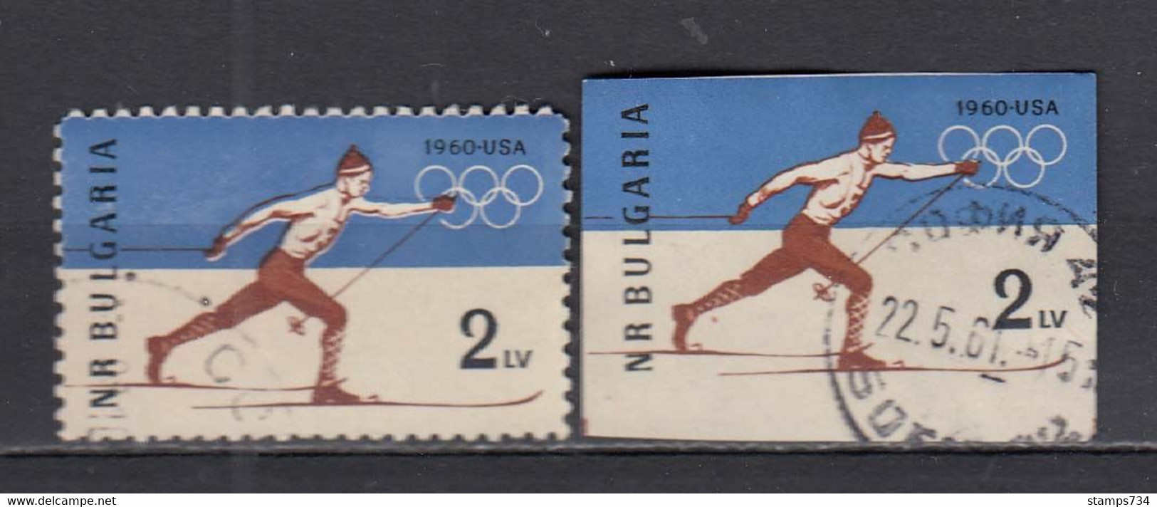 Bulgaria 1960 - Winter Olympic Games, Squaw Valley, Mi-Nr. 1153 A+B, Used - Usados