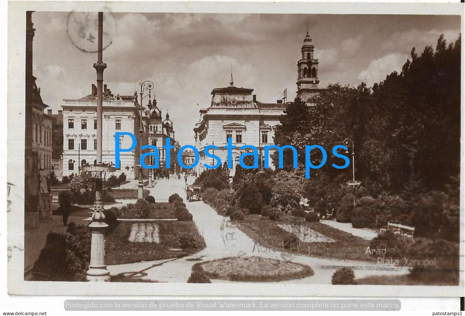 226905 ROMANIA RUMANIA ARAD VIEW PARTIAL SQUARE CIRCULATED TO ARGENTINA POSTAL POSTCARD - Romania