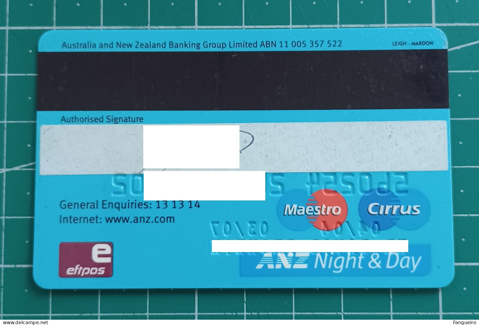 AUSTRALIA CREDIT CARD ANZ - Cartes De Crédit (expiration Min. 10 Ans)