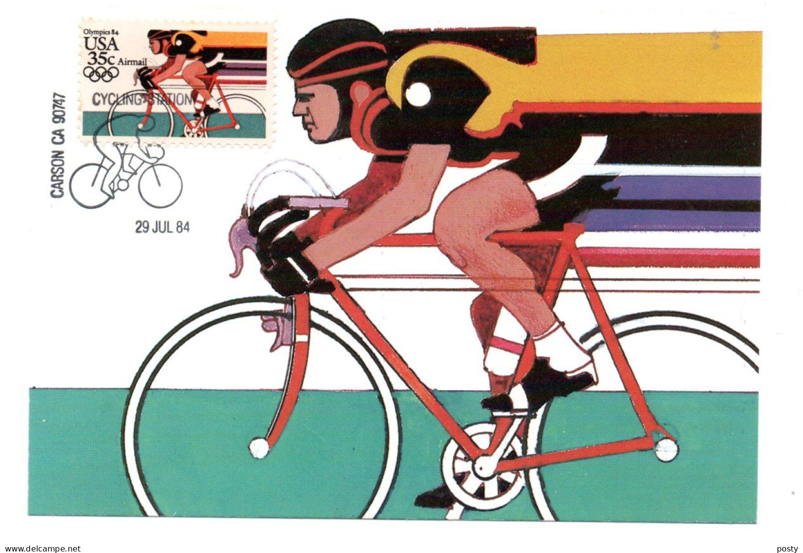 ETATS-UNIS - UNITED STATES - 1984 - CARTE MAXIMUM - MAXIMUM CARD - CYCLISME - BICYCLING - VELO - BICYCLE - - Cartoline Maximum