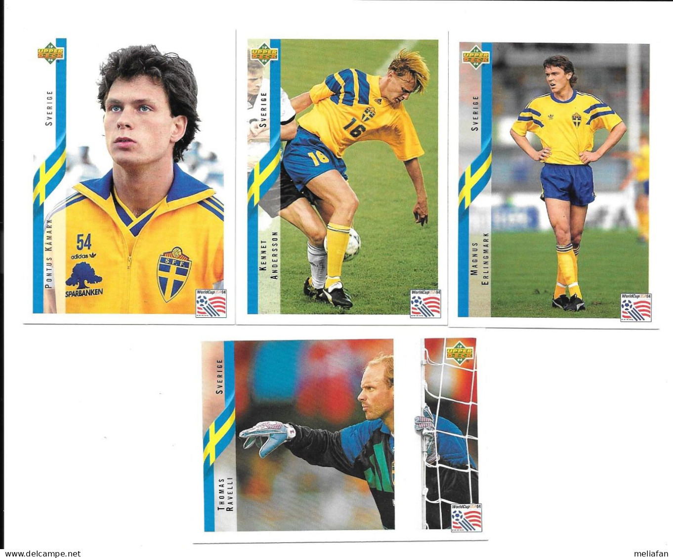 EH21 - CARTES UPPER DECK USA 94 - SWEDEN - DAHLIN EKSTROM BROLIN RAVELLI ANDERSSON LJUNG LIMPAR THERN - Tarjetas