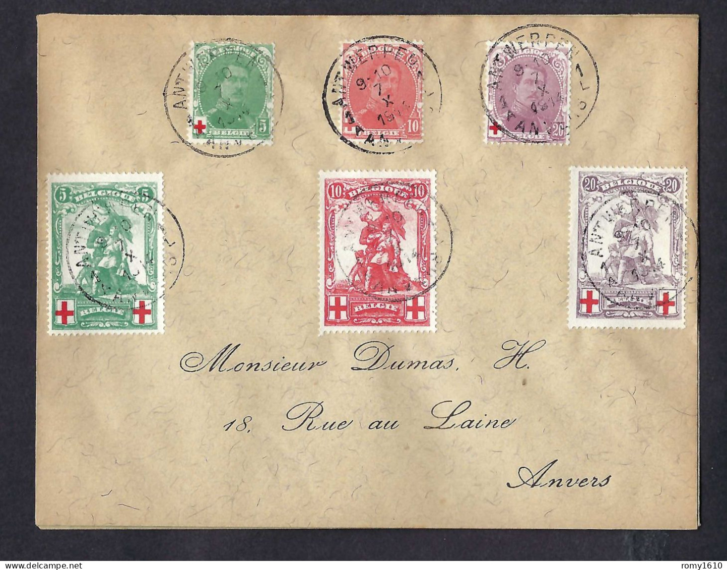 Série Croix Rouge Sur Lettre.  2 Enveloppes, Scan Recto/verso. - 1914-1915 Rotes Kreuz