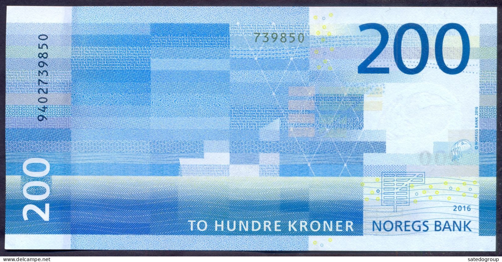 Norway 200 Kroner 2016 UNC P- 55 - Norvège