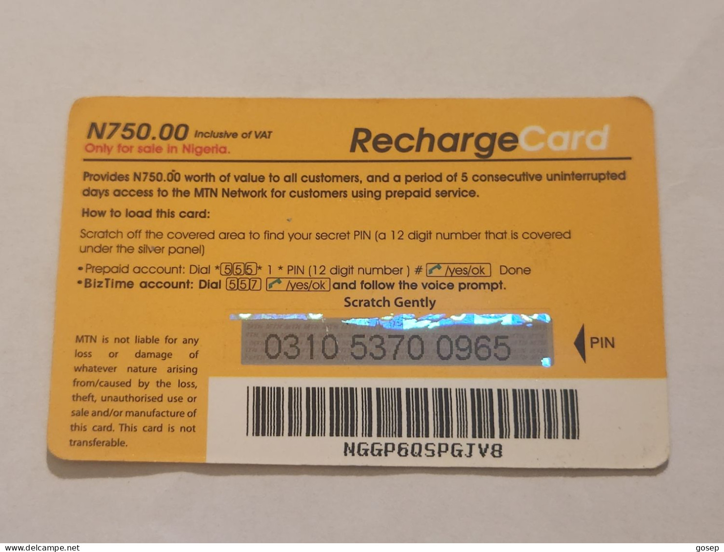 NIGERIA(NG-MTN-REF-0015)-Mother And Daughter-(35)-(0310-5370-0965)(N750.00)-used Card - Nigeria