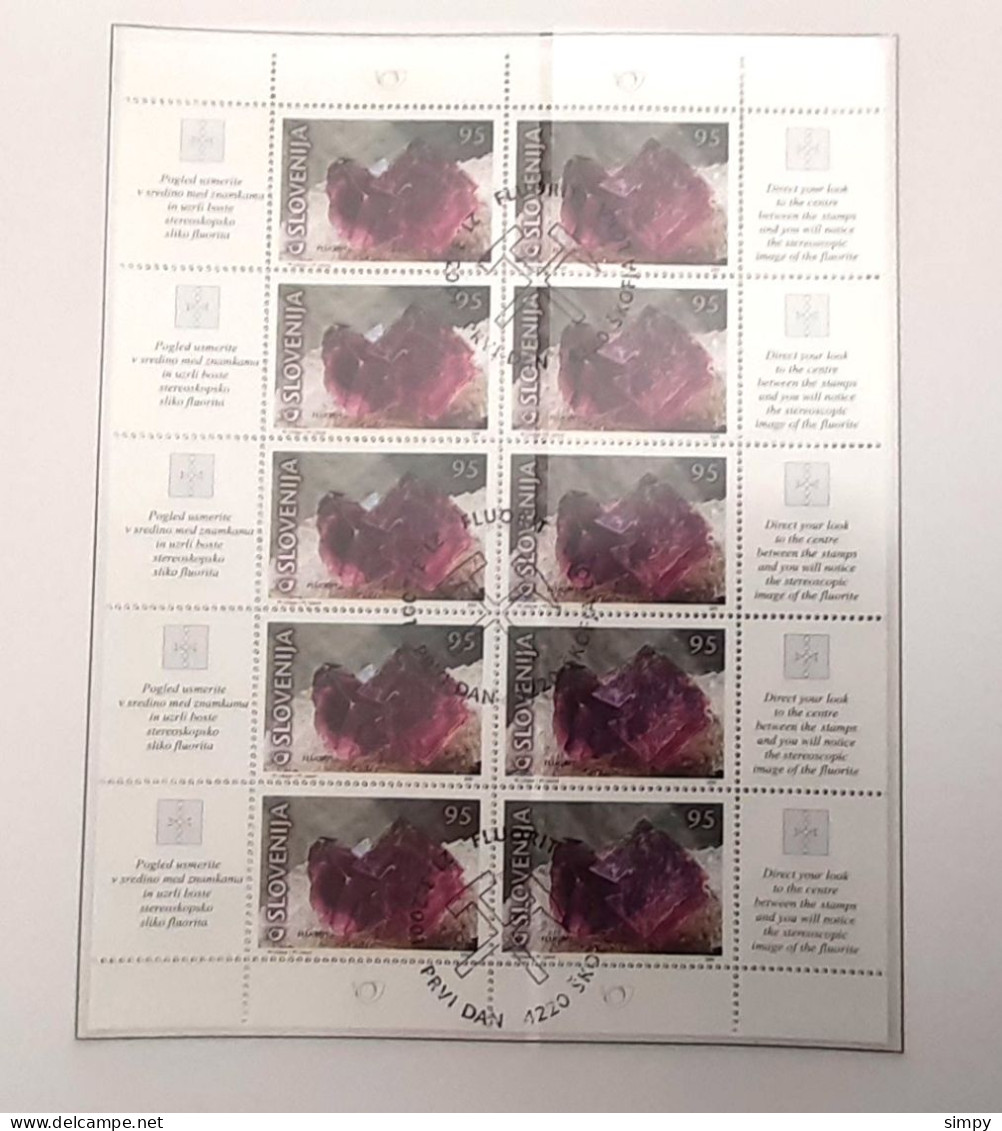 SLOVENIA 2001 Minerals - Fluorite  Mala Pola Used Stamps Michel 345-346 - Slovenia