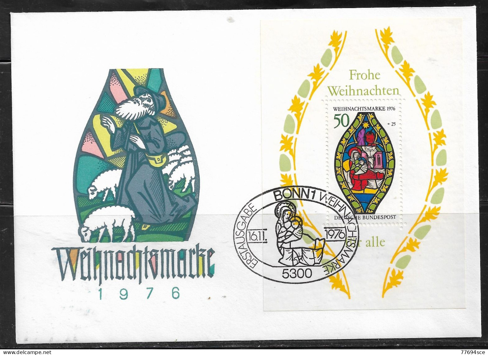 1976 FDC  Wohlfahrt Und Weihnachten - 1971-1980