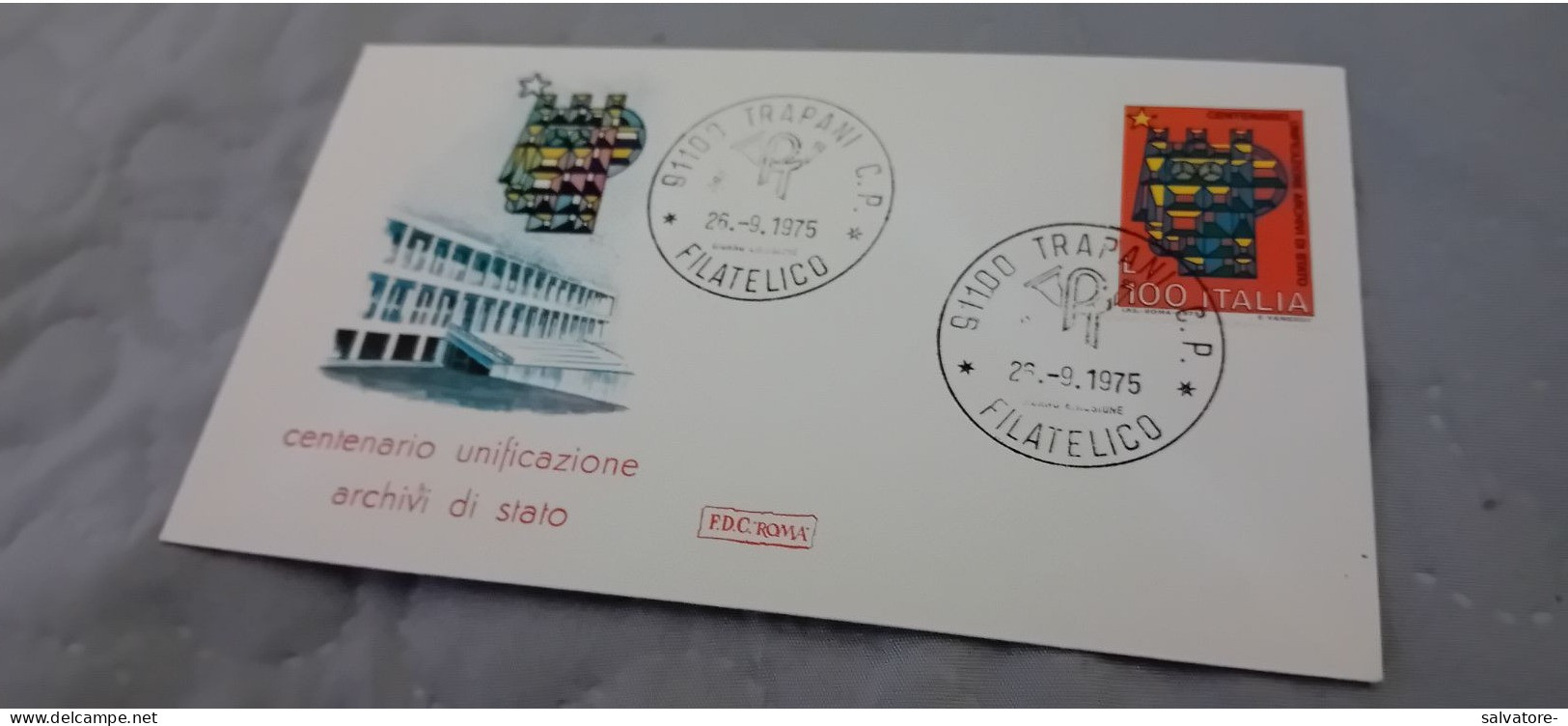 CARTOLINA  COMMEMORATIVA CON ANNULLI TRAPANI FILATELICO 1975 - Poste & Facteurs