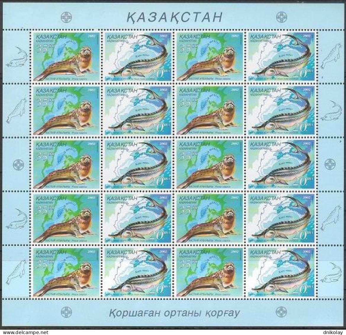 2002 398 Kazakhstan Endangered Species - Marine Life MNH - Kazajstán