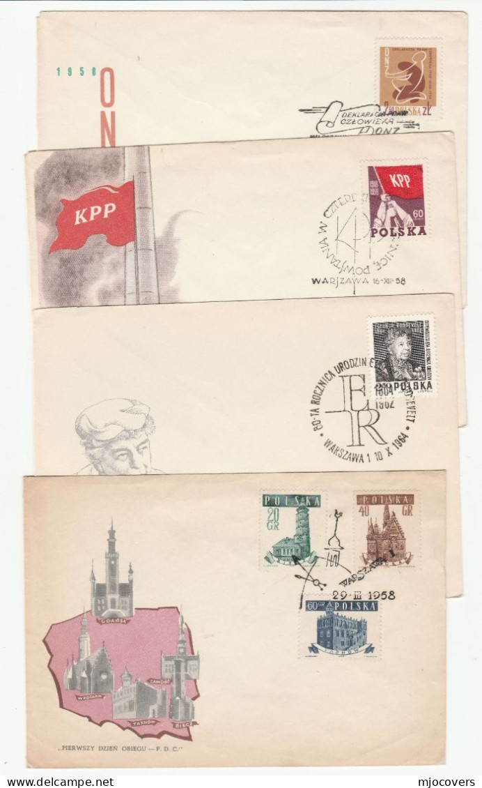 8 Diff 1957-1962 FDCs POLAND Covers  Fdc Stamps Cover - FDC