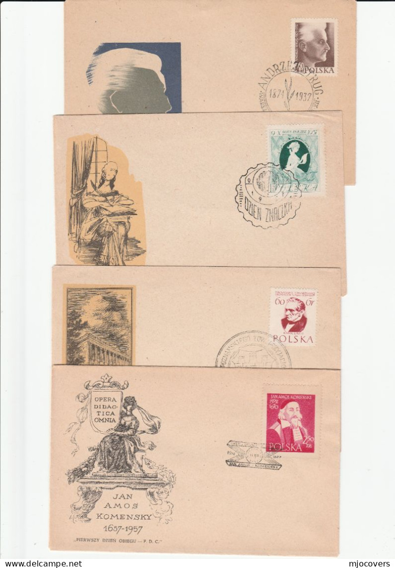 8 Diff 1957-1962 FDCs POLAND Covers  Fdc Stamps Cover - FDC