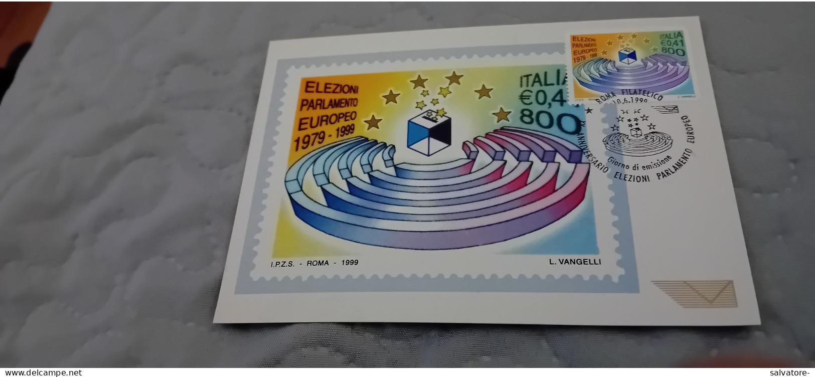 CARTOLINA  COMMEMORATIVA ELEZIONI PARLAMENTO EUROPEO 1999 - Poste & Facteurs