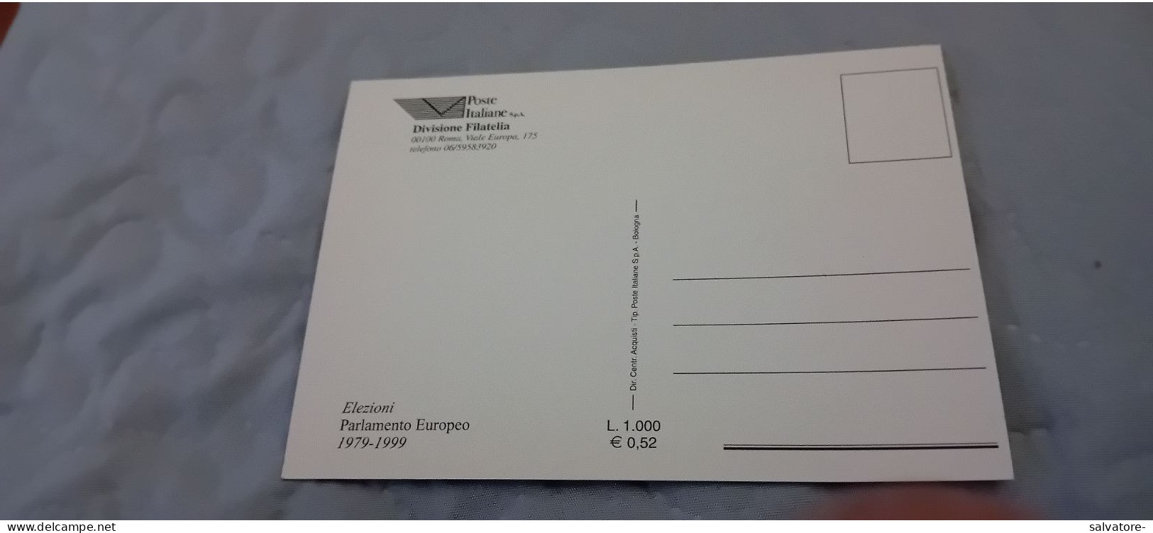 CARTOLINA  COMMEMORATIVA ELEZIONI PARLAMENTO EUROPEO 1999 - Post