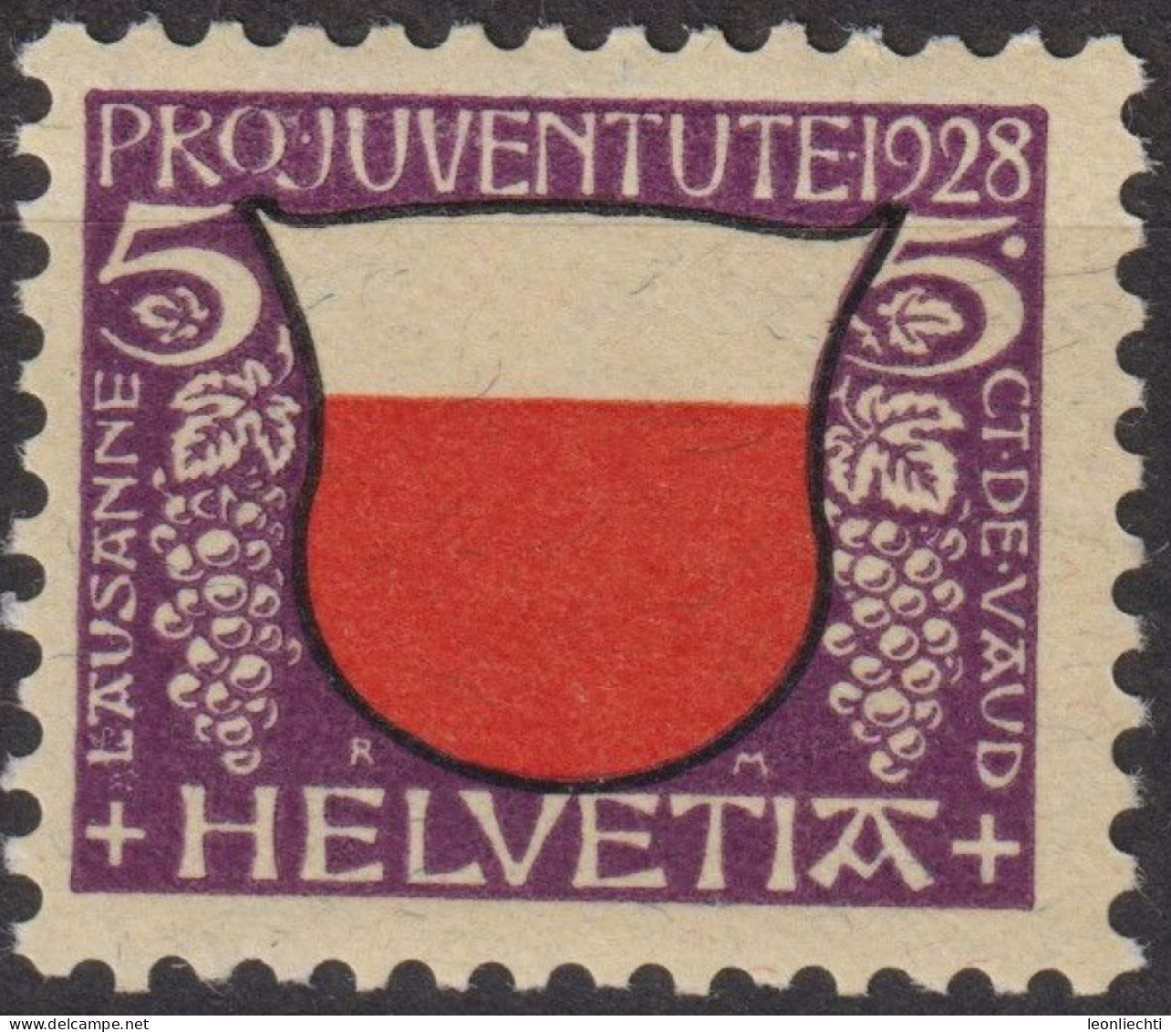 1928 Schweiz / Pro Juventute ** Zum:CH J45, Mi:CH 229, Yt:CH 231, Lausanne, Wappen - Unused Stamps