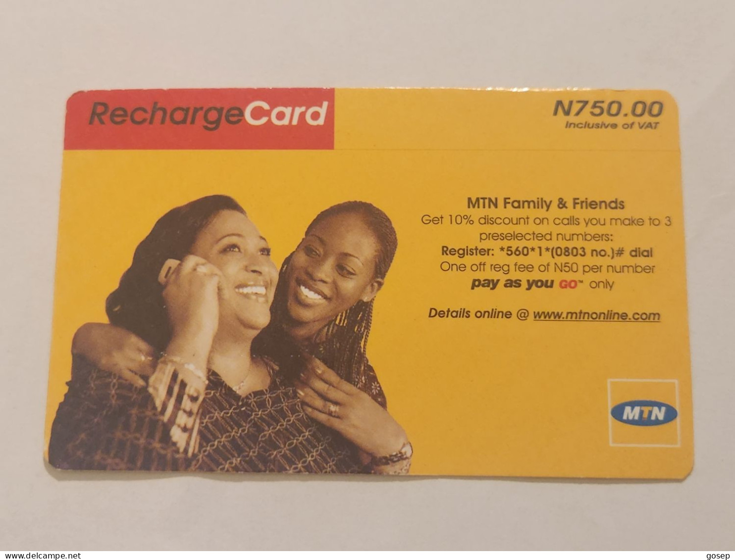 NIGERIA(NG-MTN-REF-0015)-Mother And Daughter-(37)-(0734-1562-9135)-(N750.00)-used Card - Nigeria